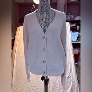 Plus Sz 1X Knit Cardigan Cozy Beige Olivia Grey Button Down Slightly Cropped